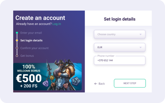 SafeCasino Βήματα εγγραφής 4